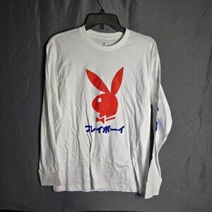 Playboy Japanese Rabbit Head White Long Sleeve Tshirt Small